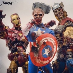Des figurines Marvel en mode zombie
