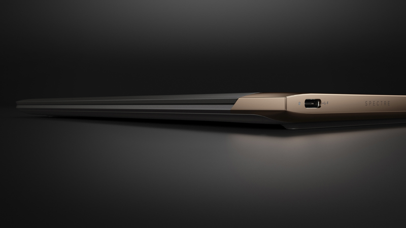 HP Spectre 13.3_Rear profile showing thinness