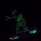 Snowboarders in LED suits